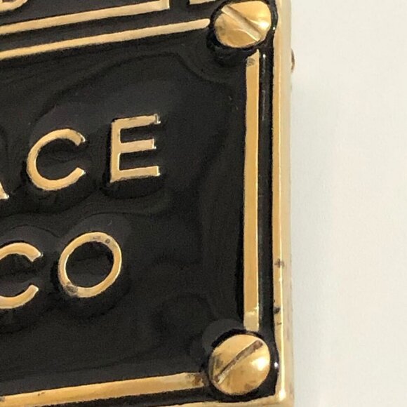 CHANEL PLACE COCO Black Brooch Gold Tone Pin B15S Auth - Picture 10 of 10